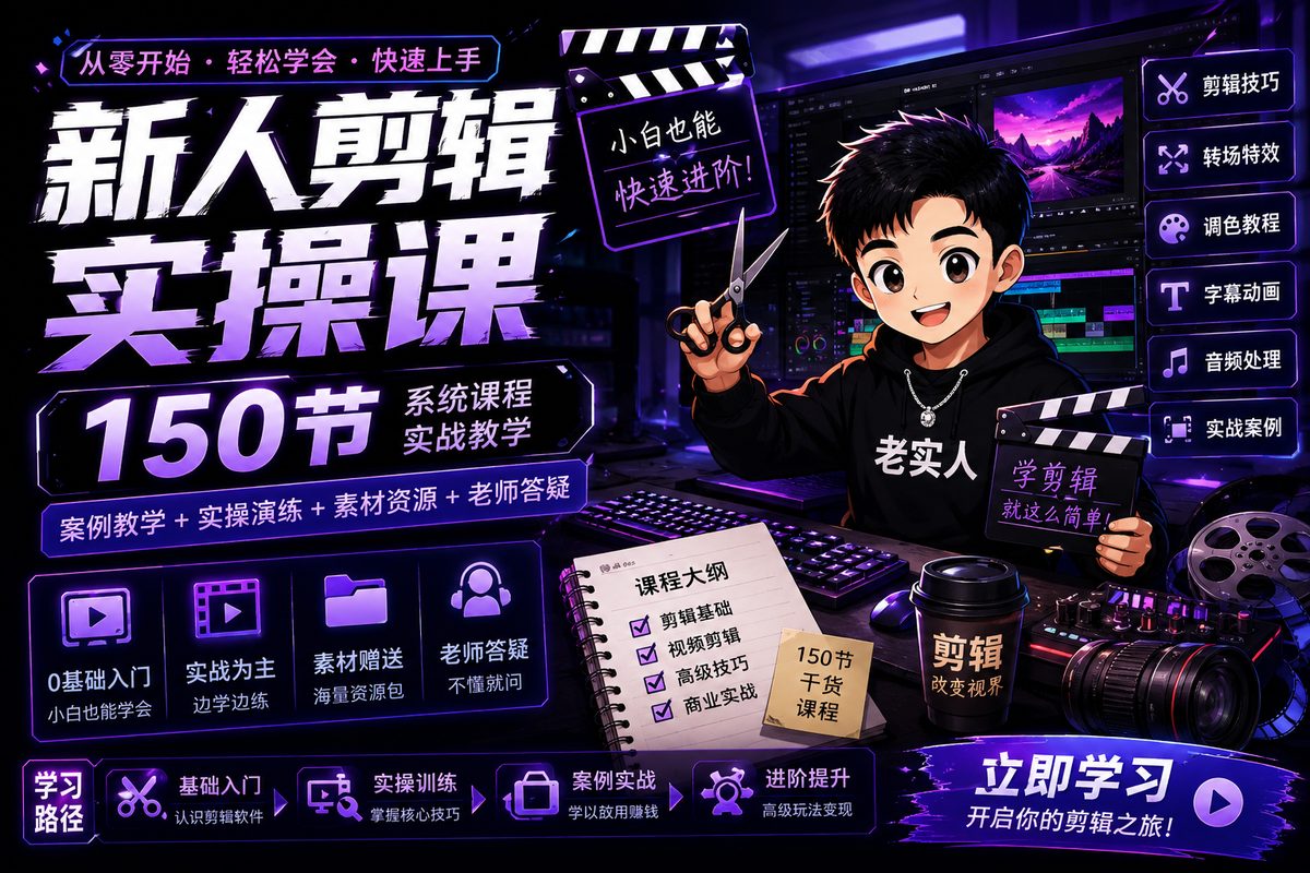 新人剪辑实操课150节