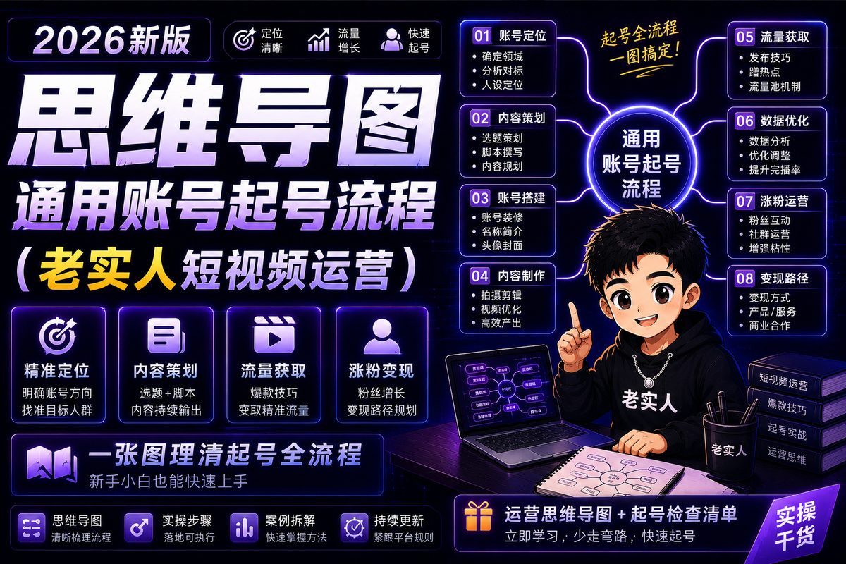 2026通用账号起号思维导图