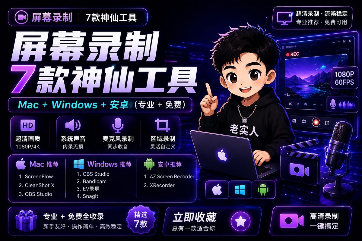 屏幕录制7款神仙工具