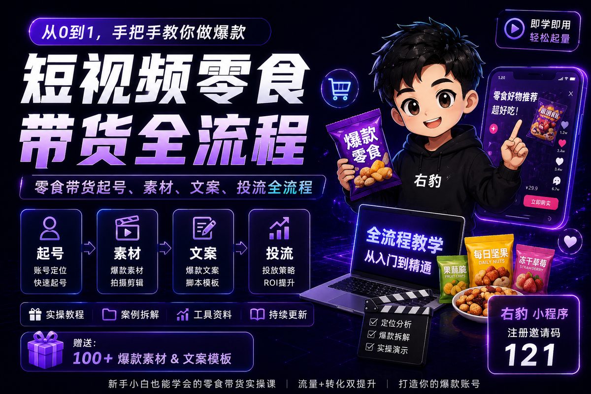 短视频零食带货全流程